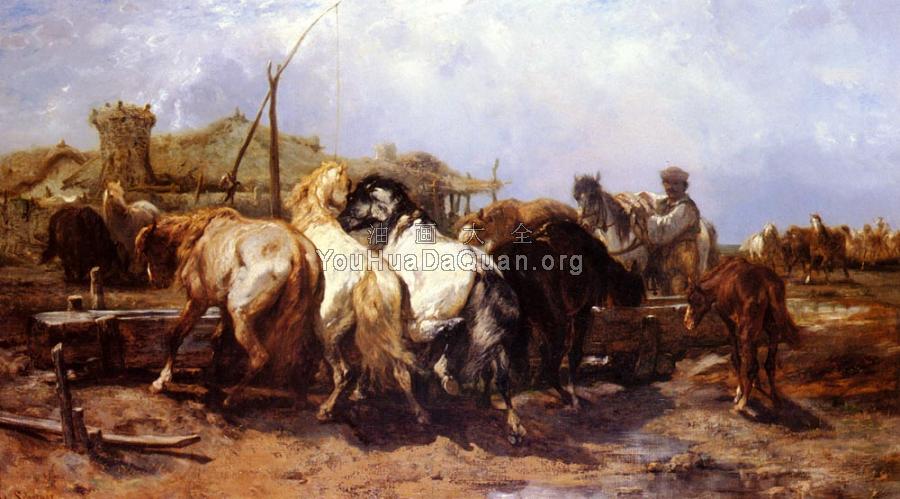 The Watering Place - 阿道夫·施赖尔